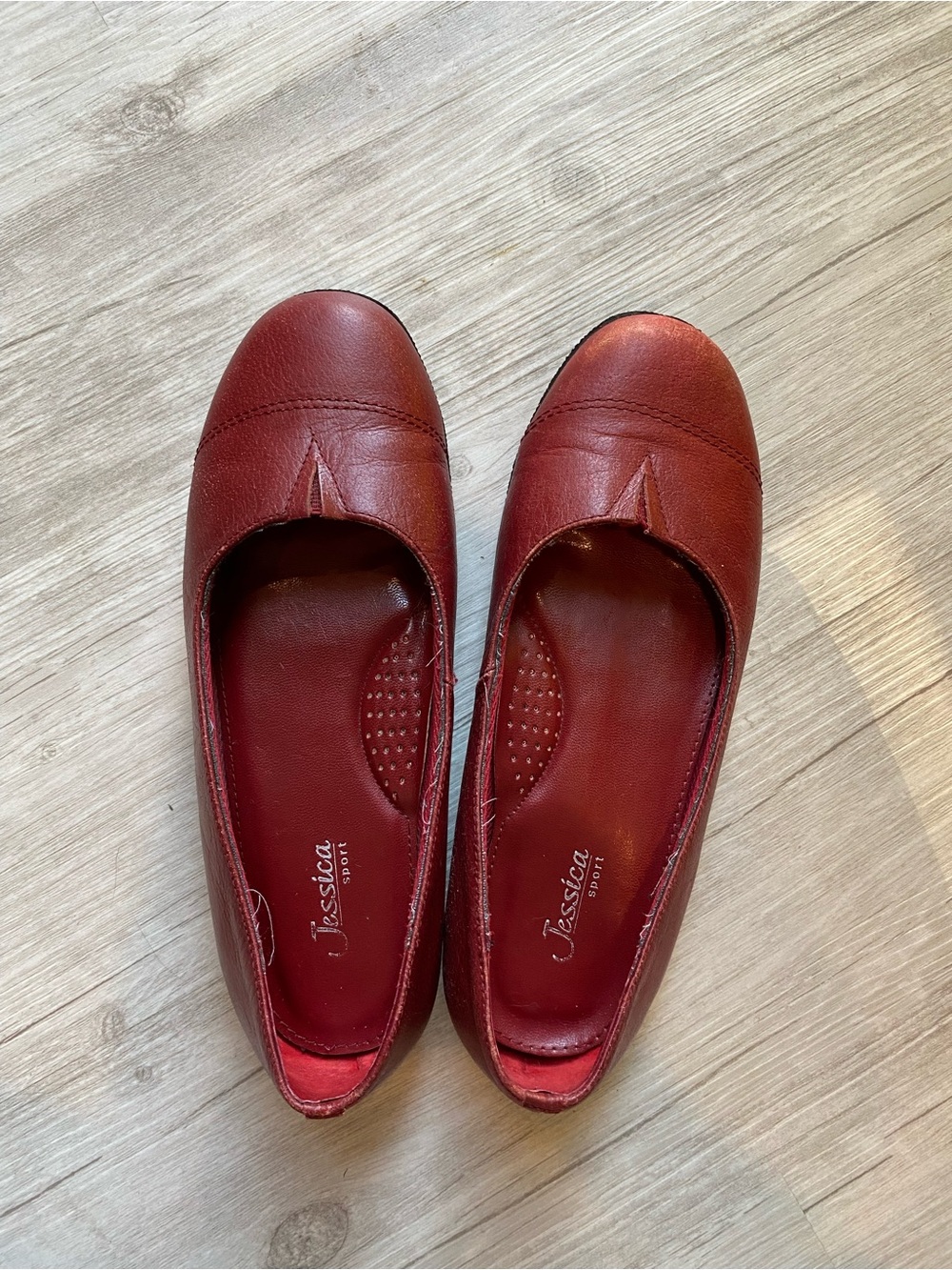 Red Slip-On Comfort Ballet Flats